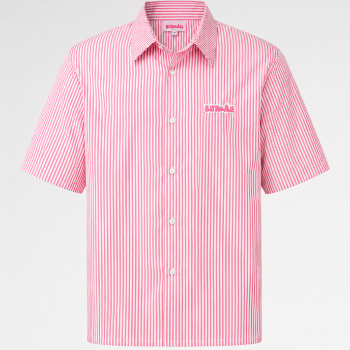 Monogram Striped Short-Sleeved Shirt